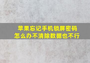 苹果忘记手机锁屏密码怎么办不清除数据也不行