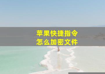 苹果快捷指令怎么加密文件