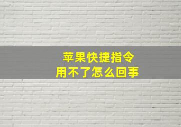 苹果快捷指令用不了怎么回事