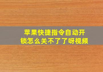 苹果快捷指令自动开锁怎么关不了了呀视频