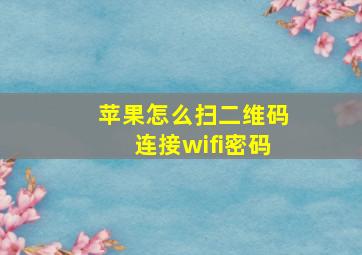 苹果怎么扫二维码连接wifi密码