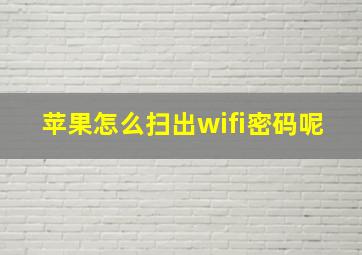 苹果怎么扫出wifi密码呢