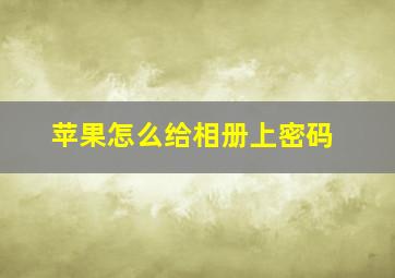 苹果怎么给相册上密码