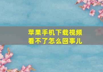 苹果手机下载视频看不了怎么回事儿