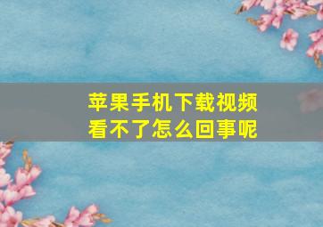 苹果手机下载视频看不了怎么回事呢