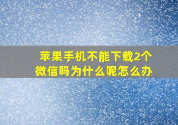 苹果手机不能下载2个微信吗为什么呢怎么办