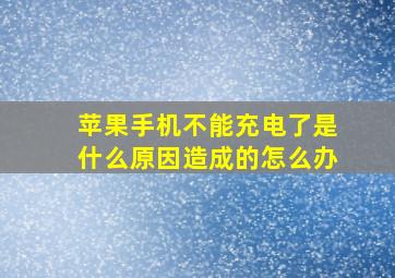 苹果手机不能充电了是什么原因造成的怎么办