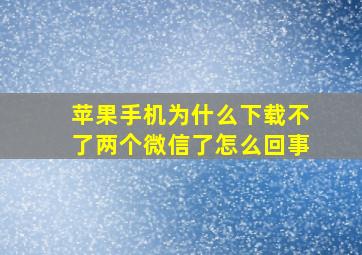 苹果手机为什么下载不了两个微信了怎么回事