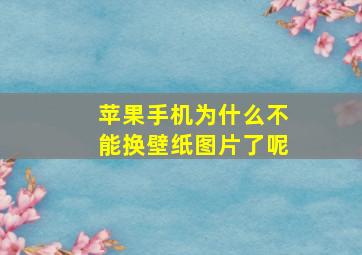 苹果手机为什么不能换壁纸图片了呢