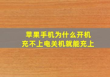 苹果手机为什么开机充不上电关机就能充上