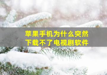 苹果手机为什么突然下载不了电视剧软件