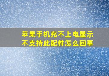 苹果手机充不上电显示不支持此配件怎么回事