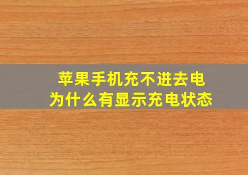 苹果手机充不进去电为什么有显示充电状态