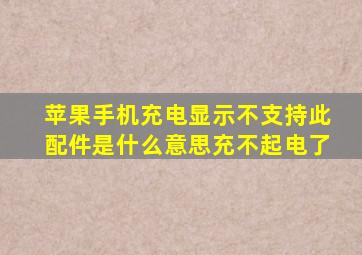 苹果手机充电显示不支持此配件是什么意思充不起电了