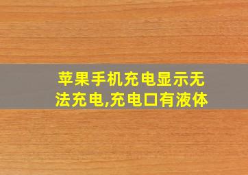 苹果手机充电显示无法充电,充电口有液体