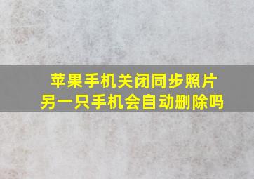 苹果手机关闭同步照片另一只手机会自动删除吗