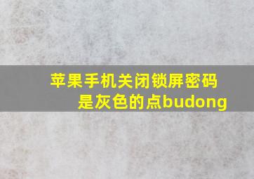 苹果手机关闭锁屏密码是灰色的点budong