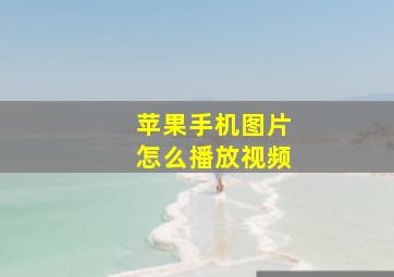 苹果手机图片怎么播放视频