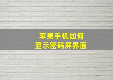 苹果手机如何显示密码屏界面