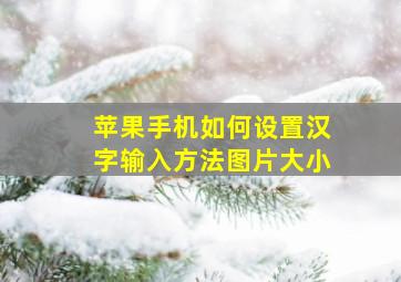 苹果手机如何设置汉字输入方法图片大小