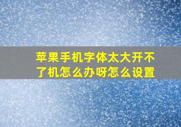 苹果手机字体太大开不了机怎么办呀怎么设置