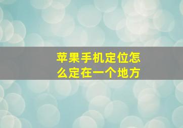 苹果手机定位怎么定在一个地方