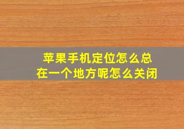 苹果手机定位怎么总在一个地方呢怎么关闭