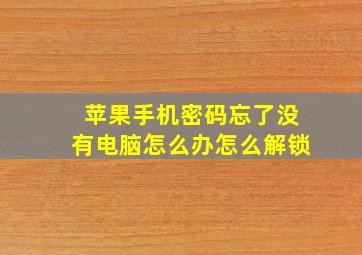 苹果手机密码忘了没有电脑怎么办怎么解锁