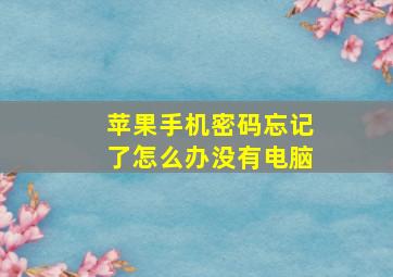 苹果手机密码忘记了怎么办没有电脑