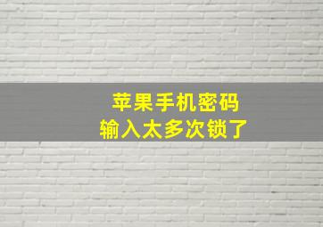 苹果手机密码输入太多次锁了