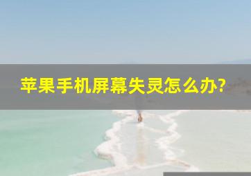 苹果手机屏幕失灵怎么办?