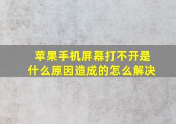 苹果手机屏幕打不开是什么原因造成的怎么解决