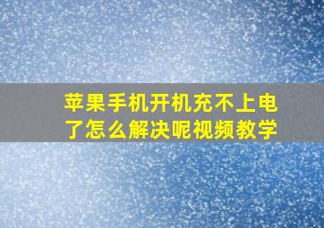 苹果手机开机充不上电了怎么解决呢视频教学