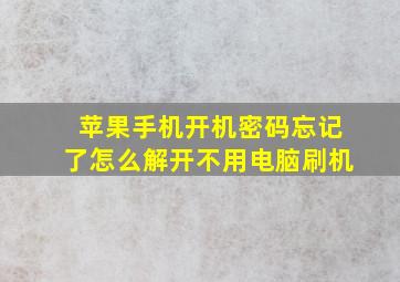 苹果手机开机密码忘记了怎么解开不用电脑刷机