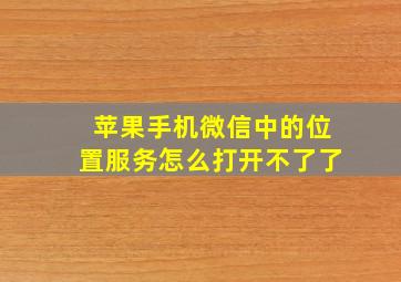 苹果手机微信中的位置服务怎么打开不了了