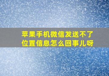 苹果手机微信发送不了位置信息怎么回事儿呀