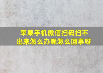 苹果手机微信扫码扫不出来怎么办呢怎么回事呀