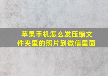 苹果手机怎么发压缩文件夹里的照片到微信里面