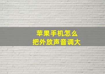 苹果手机怎么把外放声音调大