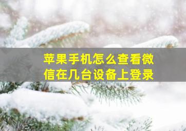 苹果手机怎么查看微信在几台设备上登录