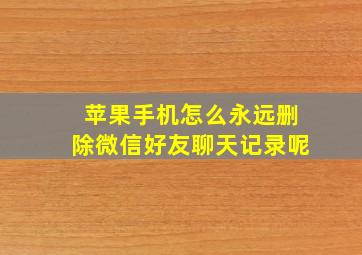 苹果手机怎么永远删除微信好友聊天记录呢