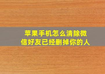 苹果手机怎么清除微信好友已经删掉你的人