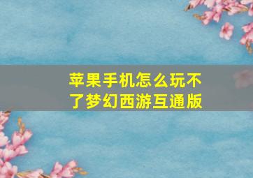 苹果手机怎么玩不了梦幻西游互通版