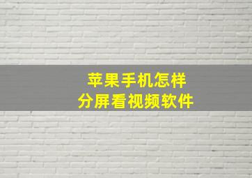 苹果手机怎样分屏看视频软件