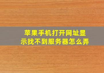 苹果手机打开网址显示找不到服务器怎么弄