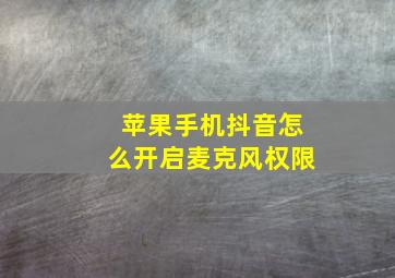 苹果手机抖音怎么开启麦克风权限