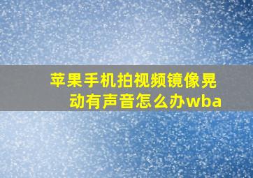 苹果手机拍视频镜像晃动有声音怎么办wba