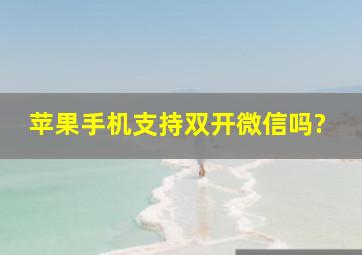 苹果手机支持双开微信吗?