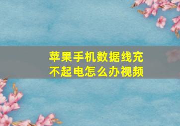 苹果手机数据线充不起电怎么办视频