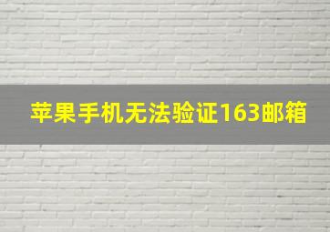 苹果手机无法验证163邮箱